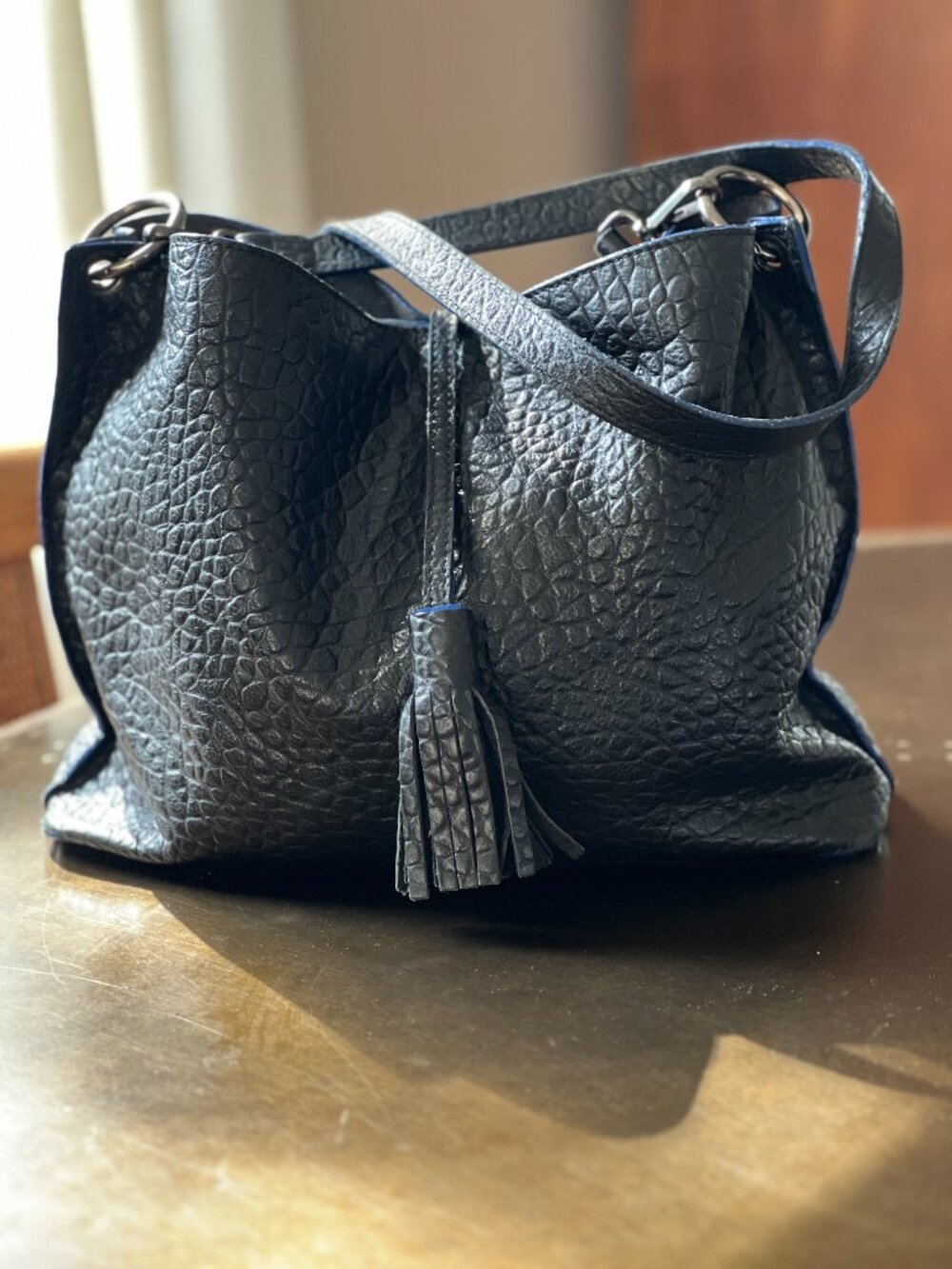 VITTORIA NAPOLI Made in Italy Leather Satchel w/ Removable Strap